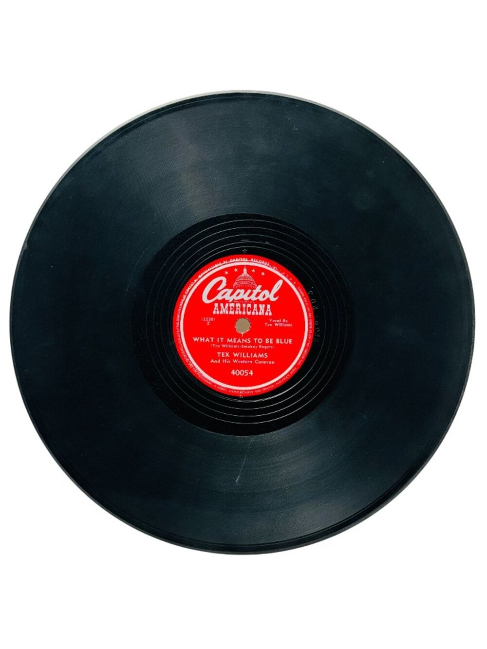 Tex Williams What It Means To Be Blue 10 Inch Shellac 78 RPM Capitol 40054 VG+